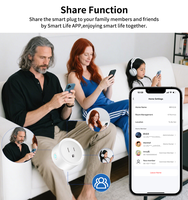 Prise murale intelligente WiFi Tuya OEM ODM 16A US, mini prise intelligente, commande à distance par application/voix, fonction de minuterie, compatible Alexa/Google Home