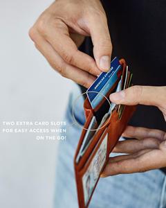 Portefeuille pour <span class=keywords><strong>homme</strong></span> Boshiho en <span class=keywords><strong>cuir</strong></span>, <span class=keywords><strong>porte</strong></span>-cartes de crédit à rabat, avec protection RFID, en <span class=keywords><strong>cuir</strong></span> de vachette, ultra-fin, grande capacité - Product Image 5