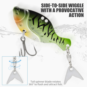 LUSHAZER Leurre de pêche VIB métallique 10g/48mm, Leurre à lame coulant, Wobbler, Swimbait, Jig de pêche sur glace, Appât artificiel pour Brochet, Carpe, Perche - Product Image 4