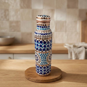 Bohemian Pattern <b>Metal</b> <b>Water</b> <b>Bottle</b> With Lid Portable Travel Design - Product Image 1