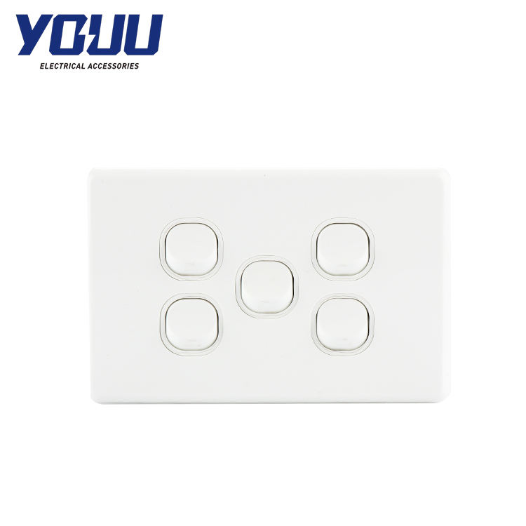 YOUU Best Selling Items 250VAC Modern Light Switch Electrical Double 10A 15A Wall Outlet Switch Socket
