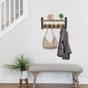 <span class=keywords><strong>Porte</strong></span>-<span class=keywords><strong>manteau</strong></span> mural avec <span class=keywords><strong>étagère</strong></span> 24 pouces, 5 crochets robustes, <span class=keywords><strong>étagère</strong></span> <span class=keywords><strong>murale</strong></span> flottante avec crochets pour entrée - Product Image 5