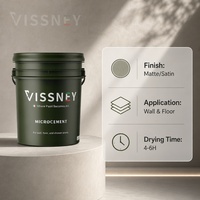 Poudre de microciment imperméable haute résistance Vissney pour murs et sols intérieurs, kit de microciment