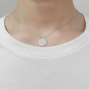 NSA2-076リアル925ソリッドシルバーチョーカーラウンドコインチャームディスクペンダントカスタムネックレスロゴ用 - Product Image 3