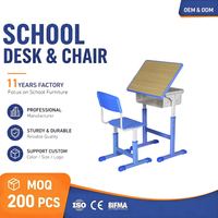 Ensemble Chaise et Bureau Écologique Moderne Confortable à Hauteur Réglable pour Étudiant avec Boîte à Livres et Poste de Travail Pliable pour Salon et École Primaire