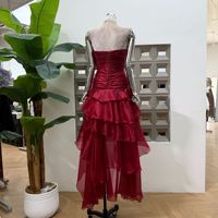 Robe longue pour femme, nouvelle collection été, style boutique, à volants irréguliers et col suspendu, mode vacances