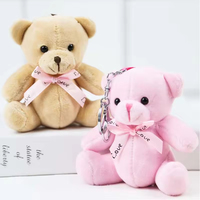 Mini porte-clés ours en peluche doux et mignon de 10 cm, petite taille, animaux en peluche, jouet en peluche, porte-clés ours en peluche mignon