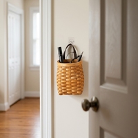 Panier de rangement en macramé en bois naturel écologique avec poignée pour la maison et les mariages