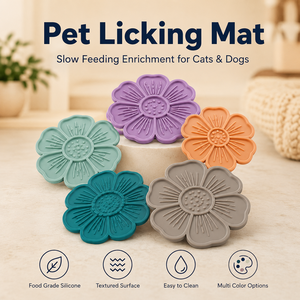 Pet Lick <b>Mat</b> Set in Flower Shape with Suction Back for Dogs <b>Cats</b> Slow Feeding and Brand Product Lines - Product Image 2
