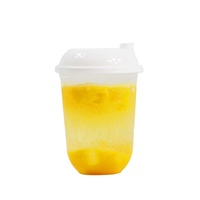 Tasses à thé boba en plastique pp, calibre 90mm, 500ml en forme de u, pour le thé, le lait, la bulle