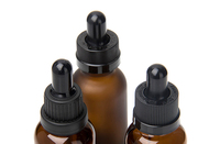 Flacon en verre ambré pour huiles essentielles cosmétiques 10ml 15ml avec compte-gouttes en verre et bouchon inviolable