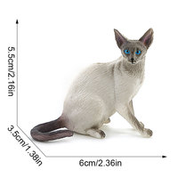 Mainan Model Hewan Simulasi Lintas Batas Seri Kucing untuk Kucing Siam, Ragdoll, Calico & Tanpa Bulu (Bahan PVC)