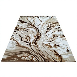 Tapis Adiva turc en polyester shaggy, tissé jacquard, fabriqué à la machine, à poils longs, rembourré, réversible, lavable, antidérapant, antimicrobien - Product Image 1