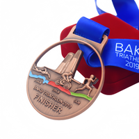 Médailles de finisseur de triathlon de Bakou avec or, argent, bronze, natation, cyclisme, course à pied, vélo, triathlon, médaille personnalisée pour découpe 3D