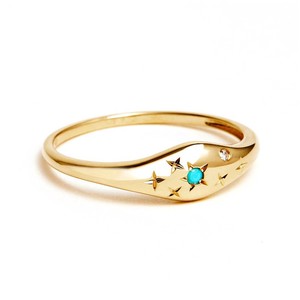 Vendita calda 18K oro placcato dolce segno zodiacale Birthstone anello zircone in acciaio inox Non appannamento donne anelli d'oro - Product Image 4