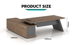 Ensemble de bureau de direction en bois en forme de L extensible et convertible <span class=keywords><strong>Meetco</strong></span> Luxury Modern pour PDG/directeur - Product Image 2