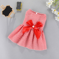 Jolies robes de fête pour chien, style moderne, portables, bon marché, à volants, motif argyle, vêtements de luxe pour animaux de compagnie, toutes saisons