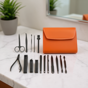 Ensemble de manucure Myrva 16 pièces en acier inoxydable, outils à ongles portables pour adultes, style classique avec emballage en sac - Product Image 2