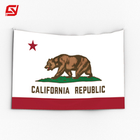 Vente en gros 3x5FT 100% polyester tissu personnalisé de qualité supérieure impression numérique drapeaux californiens avec 2 œillets métalliques