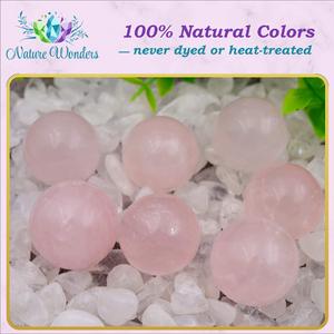 <b>Crystal</b> <b>Ball</b> Sphere Rose Quartz 7 Spheres 24 26 Mm Natural Gemstone For Energy Healing Reiki Meditation Love Palm Touch Stones - Product Image 3