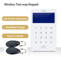 Keypad Kata Sandi Sentuh Nirkabel & 2 Buah Kartu RFID, Keypad Keamanan Komunikasi Dua Arah 433 868MHz Aktifkan/Lepaskan/SOS untuk Alarm Fokus