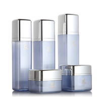 Couleur personnalisée Carré Acrylique 100ml 120ml Vente en gros Bleu Bouteilles Airless En Plastique pour Lotion Emballage
