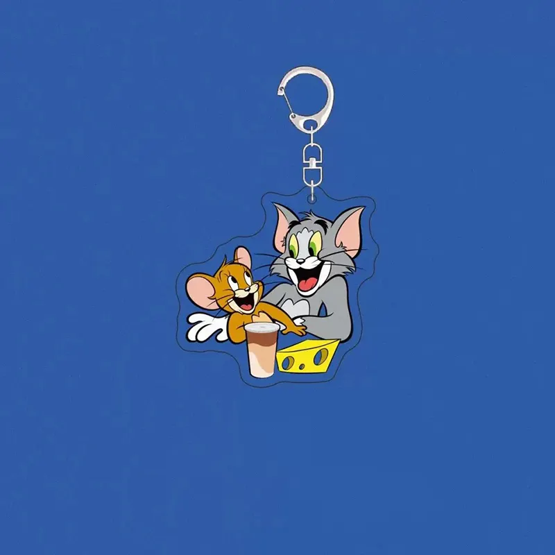 New Style Cartoon Creative Cat Mouse Key Chain Custom Acrylic Tom Mouse Pendant Keychain