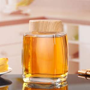 En stock, mini pot en verre carré de haute qualité pour <span class=keywords><strong>miel</strong></span>, cornichons, confiture, avec couvercle en bois, 50 ml, 100 ml, 180 ml, 280 ml, 360 ml, 500 ml, 750 ml - Product Image 3