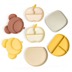 Assiettes <span class=keywords><strong>d</strong></span>'alimentation pour bébé en silicone sans BPA personnalisées avec ventouses et compartiments de forme spéciale pour les aliments - Product Image 6