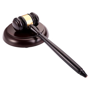 Martillo de juez de madera maciza, juguete educativo negro para uso en oficina, para niños y adultos - Product Image 1