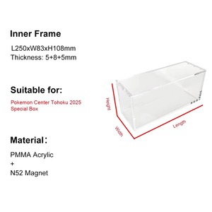 Magnetic Acrylic Display <strong>Box</strong> For Pokemen Tohoku Fukuoka Hiroshima Gift Case Dustproof Protection Case - Product Image 4