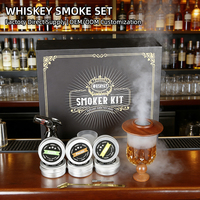Kit de fumage de whisky en gros avec torche et copeaux de bois, ensemble d'infusion portable en bois pour cocktails, accessoires de bar, coffret cadeau