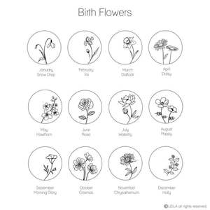 여성 925 스털링 실버 골드 도금 디스크 펜던트 Birthflower 사용자 정의 전체 출생 꽃 목걸이 - Product Image 3