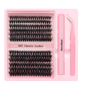 Hàn Quốc PBT sợi Fan lông mi DIY Fluffy cụm Spike dưới Lash 3D Faux Mink cụm Lash Kit bán buôn DIY cụm lông mi - Product Image 5