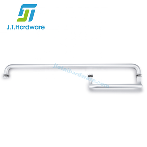 מוצק אלומיניום מסחרי צר מדרגות דלת Pulles לדחוף בר ולמשוך ידית סט - Product Image 4