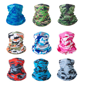 Ice Silk Neck Warmer Sun Protection Quick Drying Cycling Face Mask Men Outdoor UV Shield Short Style Camouflage Print - Product Image 1