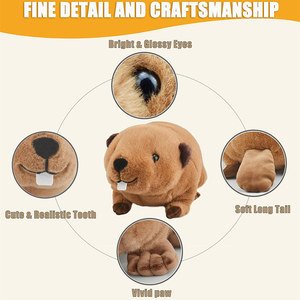 Peluche de castor realista personalizado, animal de peluche con grandes dientes delanteros, muñeco de castor animado, excelente regalo para fiestas de cumpleaños infantiles - Product Image 4