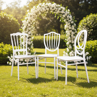 Chaise de banquet extérieure en plastique Flower World H657, design moderne et minimaliste, non pliable, pour mariages et réceptions, directement de l'usine.