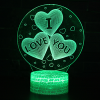 Lampe en acrylique Idea Gift, base lumineuse LED ABS, lumière de nuit à changement de couleur RGB, lampe de table en acrylique 3D avec boîte à piles