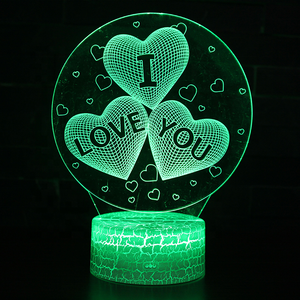 Idea Gift Acrylic Lamp ABS LED <strong>Light</strong> Base RGB Color Changing Night <strong>Light</strong> 3D Acrylic <strong>Table</strong> Lamp With Battery Box - Product Image 2