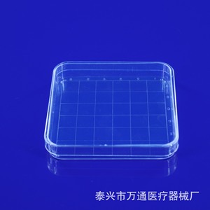 Boîtes de Pétri carrées en plastique Wantong Medical 100 mm, plaques bactériennes stérilisées à usage unique - Product Image 3