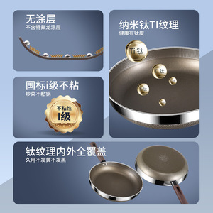 Sartén Kengqiang de Acero Inoxidable 316 con Revestimiento Antiadherente de Titanio, Compatible con Inducción, Redonda, para Filetes - Product Image 3