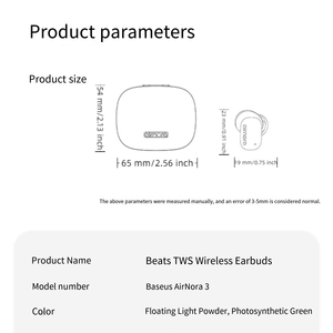 Écouteurs sans fil d'<span class=keywords><strong>occasion</strong></span> Baseus AirNora 3 avec étui de charge - Son de haute qualité, design confortable pour les oreilles, connexion stable, longue autonomie - Product Image 2