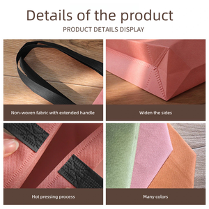 Sacs de courses personnalisés écologiques en non-tissé, color-block, recyclables, pour supermarché, fruits, vêtements, emballage d'entreprise, sacs à main bon marché - Product Image 4