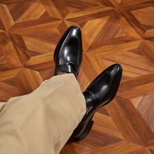 Zapatos Formales de Negocios para Hombre de Cuero Genuino Estilo Británico de Alta Gama - Calzado Casual Elegante Sin Cordones - Product Image 4