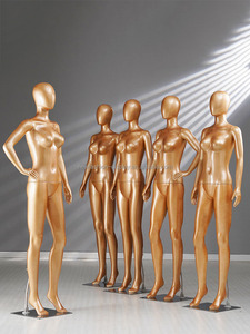 Maniquí de Alta Gama con Base Metálica Dorada y Cabeza, para Exhibición de Ropa Femenina - Product Image 6