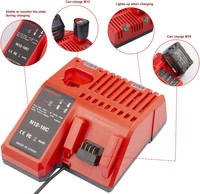 Chargeur de batterie Li-ion multi-tension M12 & M18 pour chargeur Milwaukee 48-59-1812 M12 12V M18 18V 3A Chargeur de batterie lithium-ion