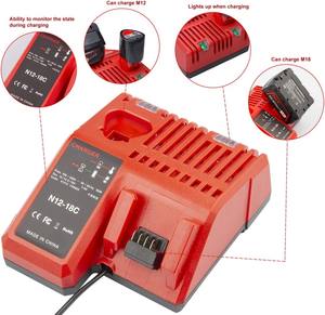 Chargeur de batterie Li-ion multi-tension <span class=keywords><strong>M12</strong></span> & M18 pour chargeur <span class=keywords><strong>Milwaukee</strong></span> 48-59-1812 <span class=keywords><strong>M12</strong></span> 12V M18 18V 3A Chargeur de batterie lithium-ion - Product Image 2
