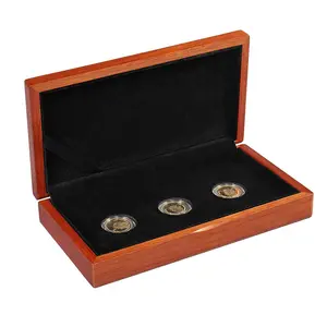 Single Natural Wood Challenge Coin Presentation Display Gift Box Storage Case Wooden Display Box For Single Coin