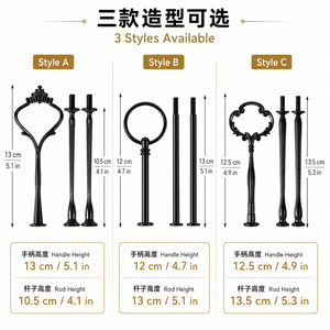 Black Alloy Tiered Tray Stand Rods For Cake Dessert Fruit Display Party Table Decorations - Product Image 5